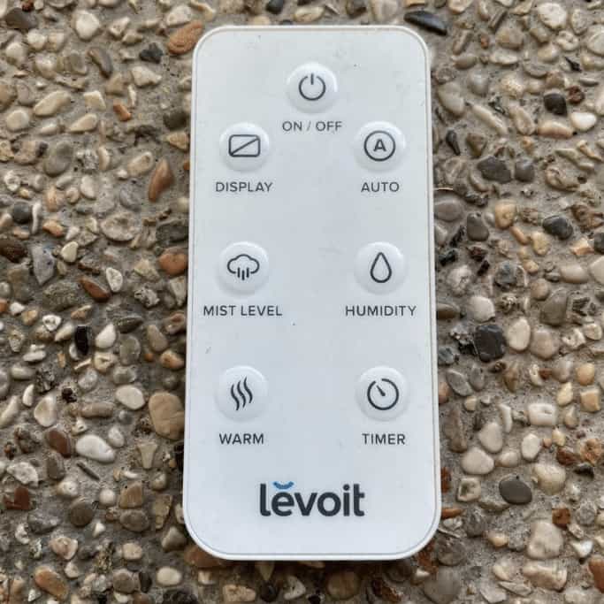 The Levoit LV660HH Hybrid Ultrasonic Humidifier remote control