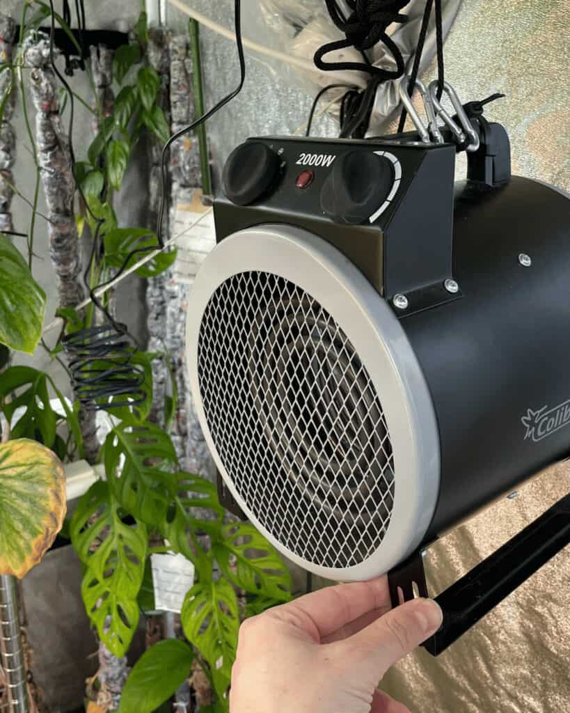 Greenhouse heater in my grow tent that is in a greenhouse attached to my house