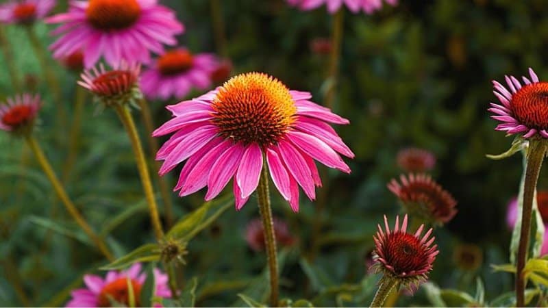 Echinacea is a heat-resistant plant that can attract bees to it