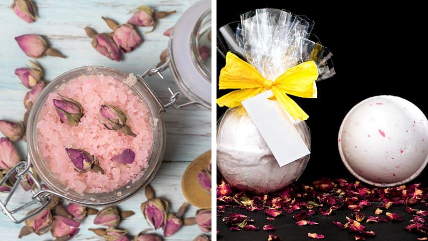 You can also use rose petals to create bath salts and bath bombs