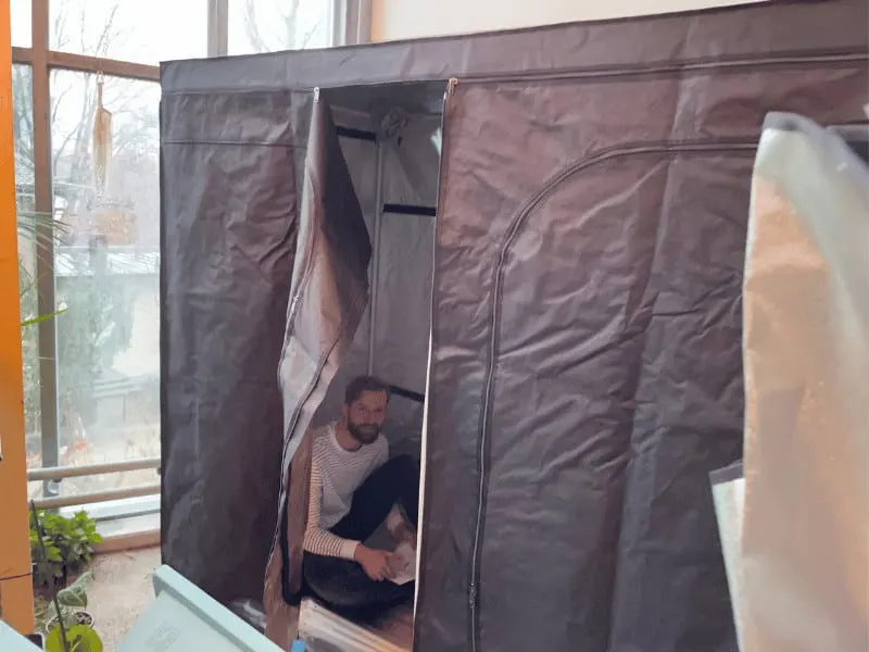 Building up my grow tent to increase humidity for my plants